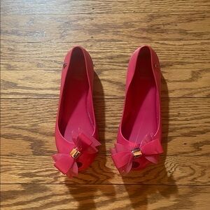 Melissa Hot Pink Bow Flats
